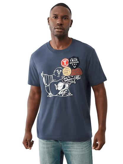True Religion Patch Buddha Tee from On Time Fashions – tee by True Religion, Birmingham AL’s 1 fashion store and premier destination for streetwear, suits, kids fashion, and big & tall