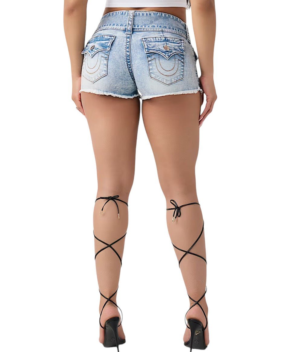 True Religion Wide Belt Joey Low Rise Short from On Time Fashions – Women's Shorts by True Religion, Birmingham AL’s 1 fashion store and premier destination for streetwear, suits, kids fashion, and big & tall