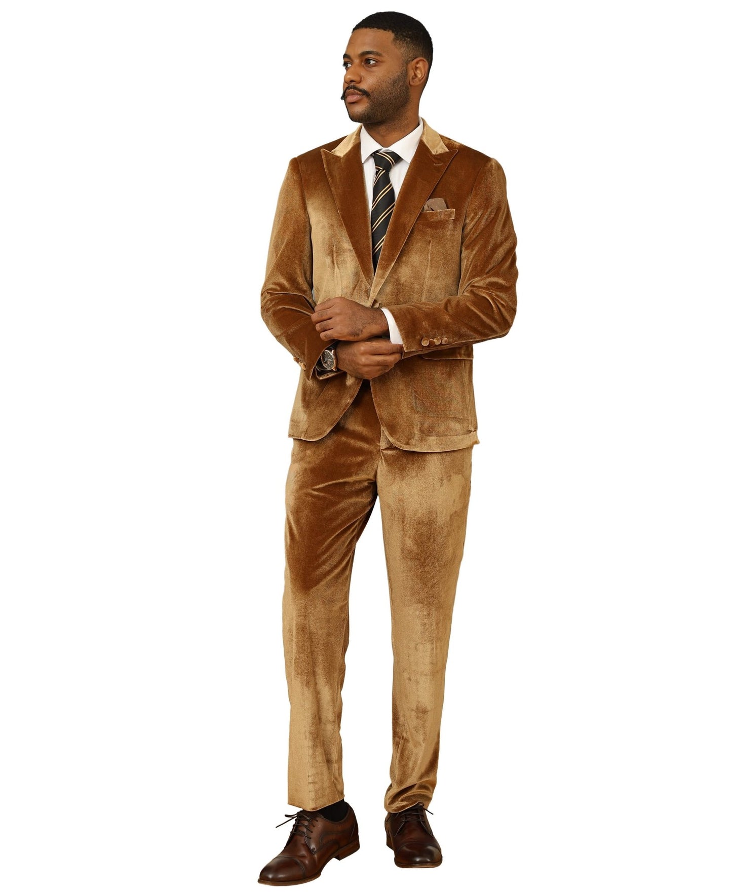 Two PC Solid Textured Peak Lapel Suit from On Time Fashions – Apparel & Accessories by Tazzio, Birmingham AL’s 1 fashion store and premier destination for streetwear, suits, kids fashion, and big & tall