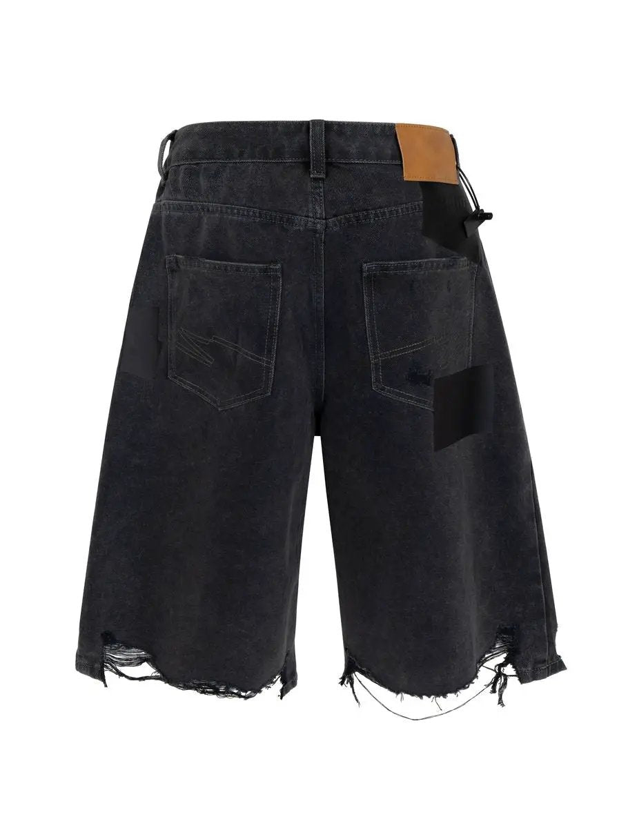 UNDEVELOPED Noir Cutoff Denim Shorts by UNDEVELOPED