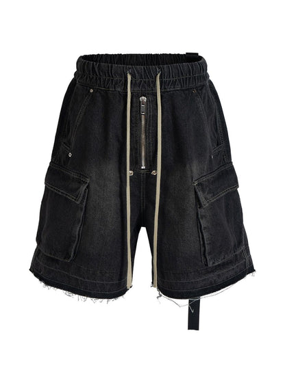 UNDEVELOPED Noir Drawstring Denim Cargo from On Time Fashions – Shorts by UNDEVELOPED, Birmingham AL’s 1 fashion store and premier destination for streetwear, suits, kids fashion, and big & tall