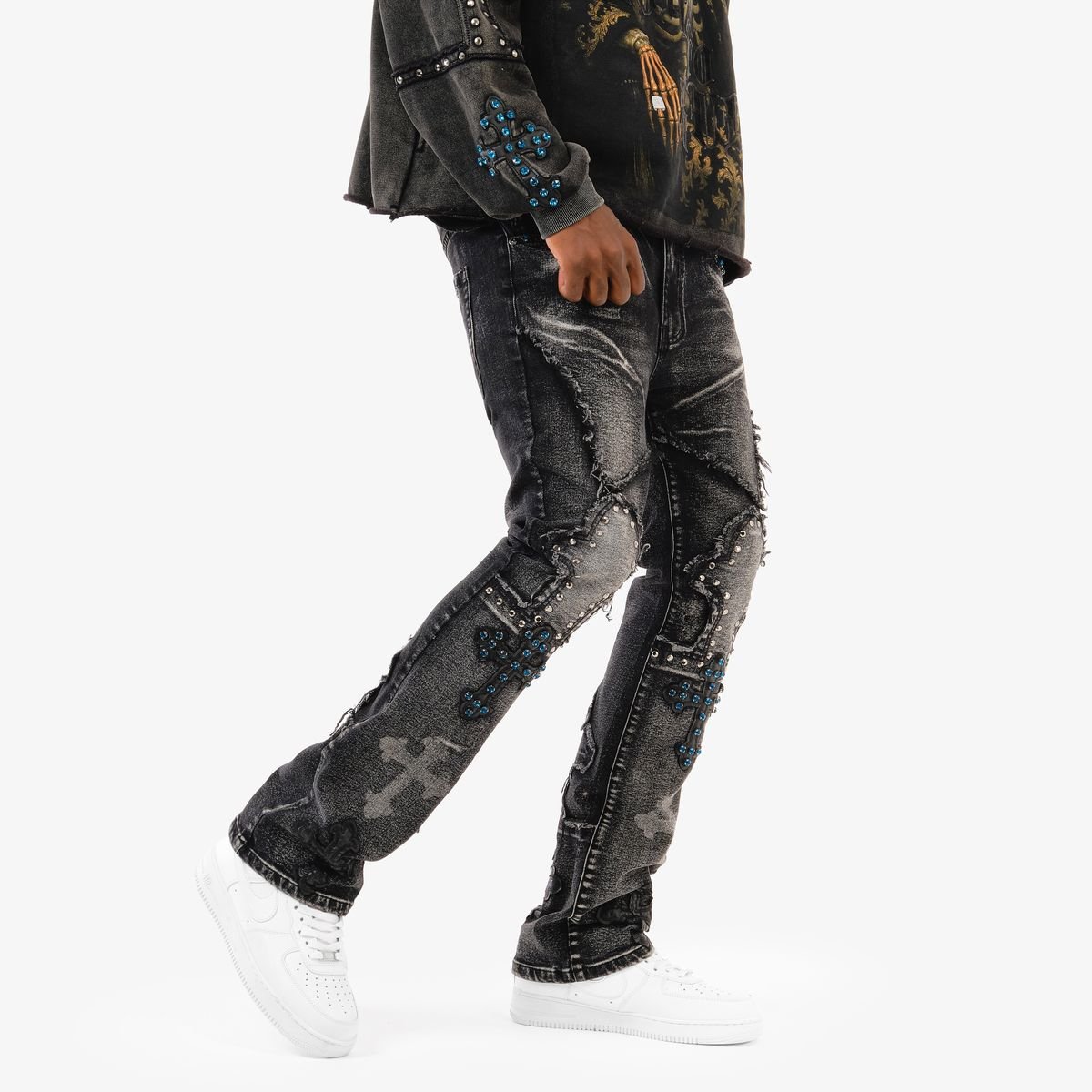 Voyage Studios Stone Cross Denim from On Time Fashions – Jeans by Copper Rivet, Birmingham AL’s 1 fashion store and premier destination for streetwear, suits, kids fashion, and big & tall