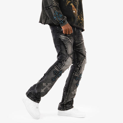 Voyage Studios Stone Cross Denim from On Time Fashions – Jeans by Copper Rivet, Birmingham AL’s 1 fashion store and premier destination for streetwear, suits, kids fashion, and big & tall