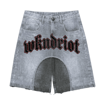 WKND RIOT Chaos Cult Denim from On Time Fashions – Shorts by WKND RIOT, Birmingham AL’s 1 fashion store and premier destination for streetwear, suits, kids fashion, and big & tall